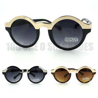 High Fashion New Womens Circle Round Sunglasses Silver Gold Brown