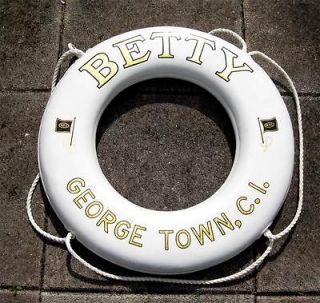Vintage Jim Buoy Throwable 30 Life Ring BETTY NFL Yacht Cayman