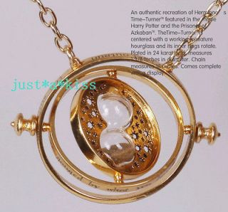 Potter Hermione Rotating Time Turner 18k Gold Necklace Granger Props