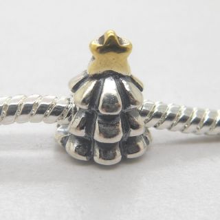 Authentic 925 Silver Threaded Core two Tone Christmas Tree CHARM AFS22