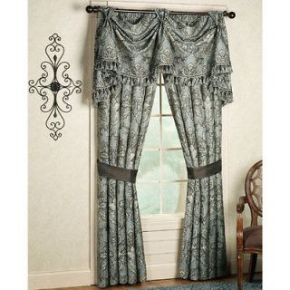 QUEEN CASHMERE TABRIZ Lined Pole Top Drapery Panel Damask Curtains