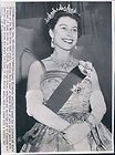 1957 White House Queen Elizabeth Smiles Posing Maple Leaf Canada Dress