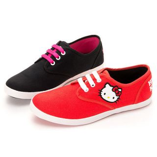 Sanrio Hello Kitty Ladys Comfy Casual Sneakers Shoes in Red, Black