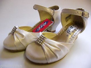 NEW GIRLS BRIDESMAID CHRISTENING PARTY IVORY SHOES UK SIZES 6 TO 2 #D6
