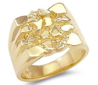 mens gold nugget ring in Gold (w/o Stone)