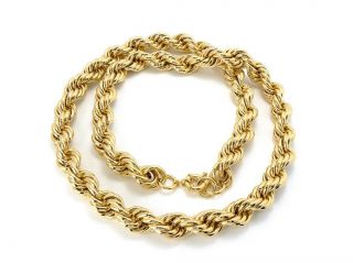 DMC Inspired Hip Hop Heavy Gold Plated Hollow Fat Rope Chain 30 16mm