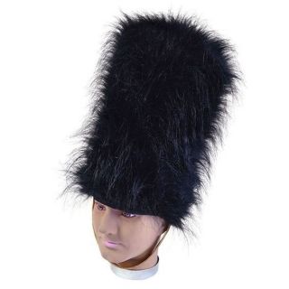 Black Busby Faux Fur Bearskin Hat Royal Queens Guard Soldier Fancy