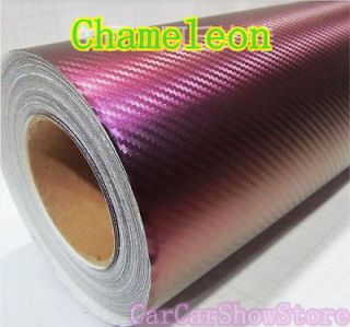 24 X 60 Chameleon Purple TO Gold Carbon Fiber Wrap Vinyl Air Release