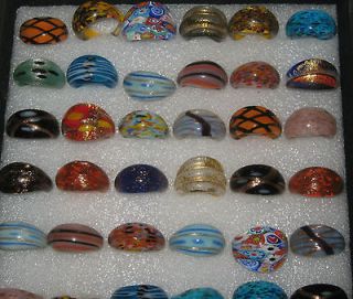Beautiful Murano glass rings. New.Various patterns,sizes . 50%+off RRP