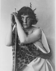 1800s photo Woman (Ethel Reed) in nymph costume as Chloe with leopard