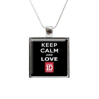 Keep Calm and Love One Direction Glass Pendant and Necklace   1D 1