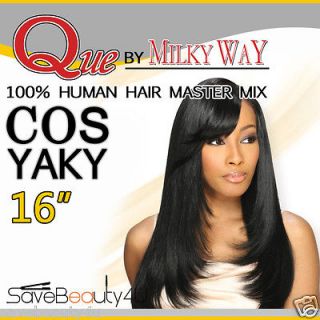 16 Shake N Go Que Milky Way Cos Yaky 100% Human Hair Master Mix Weave