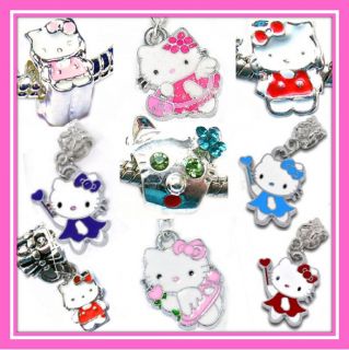 Silver Pl KIDS HELLO KITTY CHARM BEADS For Charm Bracelets BUY ANY 4