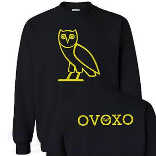Ovoxo OVO Drake owl Sweater Crewneck Sweatshirt Yellow Logo Front and