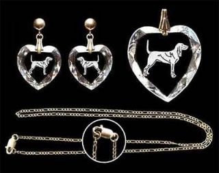 Black and Tan Coonhound Earrings Pendant Chain Gift Set