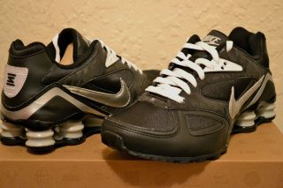 NIB Nike Shox Heritage Black Gray White Leather Running Walking Shoes