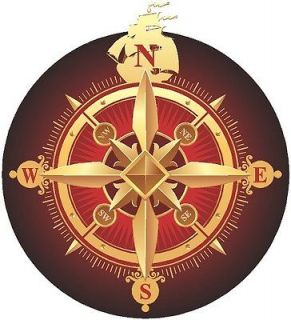 Golden Rose Compass Cornhole decal set