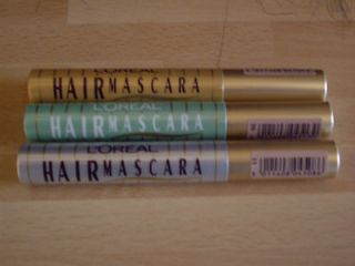 Oreal Temporary Hair Mascara   3 shades   Gold, Green & Silver