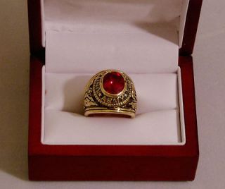 NEW US ARMY MILITARY RING SIZES 8 THRU 13 RED CZ & FREE GIFT BAG VETS