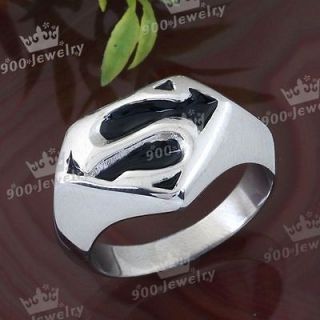 Stainless Steel Superman Symbol Mens Jewelry Finger Ring US 10.5 Cool