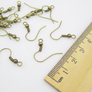 Wholesale 100Pcs/500pcs Copper SILVER/GOLD PLATED EARRING HOOK COIL