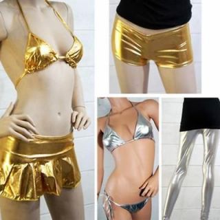 Silver/Gold Metallic Costume Bond Girl Dress/Legging/ Shorts/Skirt/B
