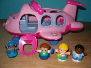 FISHER PRICE LITTLE PEOPLE PINK AIRPLANE,4 LITTLE PEOPLE