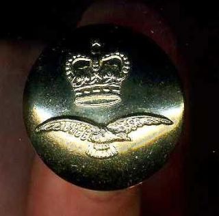 Genuine RAF WINGS / QUEENS CROWN Staybrite MILITARY Button GAUNT