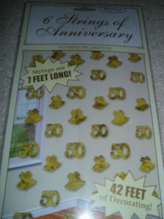 50th Golden Wedding Anniversary String Decorations 6 x 7ft with Bells
