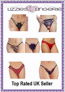 Novelty G/String Thongs Crutchless/Crotchless Knickers Cotton, Lace