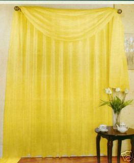 SHEER VOILE TAILORED CURTAINS 90 LONG BRIGHT YELLOW