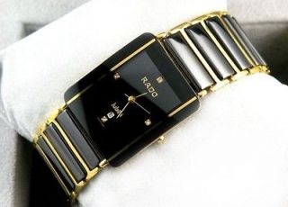 New Mens Black Ceramic Jubile 18k Gold Watches AA