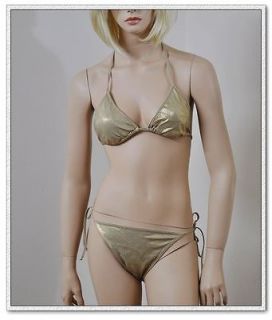 NWT $375 BURBERRY Gold Studded Giant Check Swim Suit Bikini Swimsuit