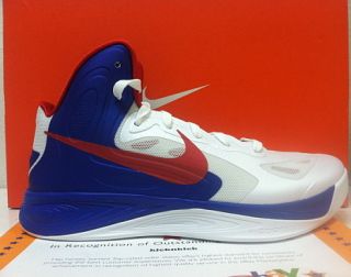 Nike Hyperfuse 2012 Olympic 2525022 102 White Red Blue Zoom Sz 9 10.5