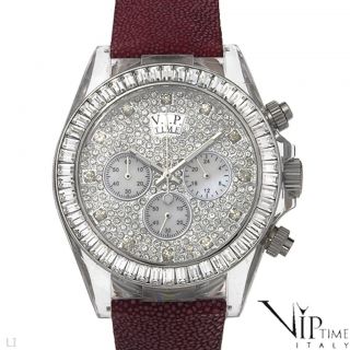 Lades V.I.P. Time Italy   Chronograph Date Watch Crystal enhanced New
