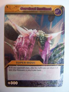 Dinosaur King Trading Card Silver Shiny Super Move Survival Instinct
