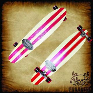 PARADISE MAPLE 44 Longboard Complete PINSTRIPE Kicktail RED
