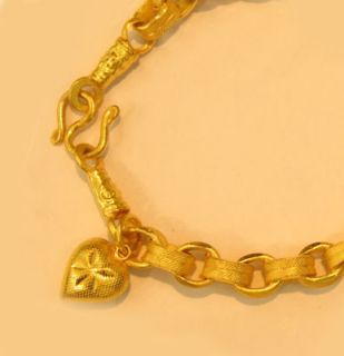 22k gold heart bracelet from thailand #16
