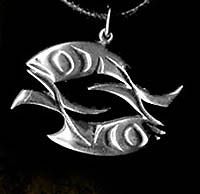 NEW Native Pewter Haida SALMON Respect Symbol Necklace