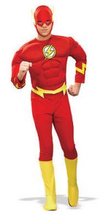 Mens Adult JUSTICE LEAGUE Muscle Chest Flash Costume