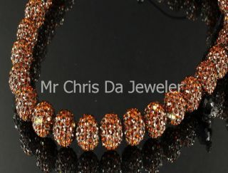 MENS ORANGE BROWN BEAD BALL FASHION NECKLACE CHAIN CELEBRITY JEWELRY