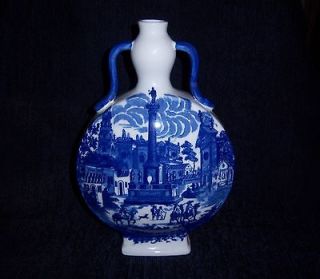 13 Victoria Ware Ironstone Vase, Blue Willow Style, English Setting