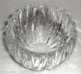 Heavy CRYSTAL Glass Bowl CANDLE HOLDER or Candy Dish, Deep Cut