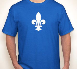 FLEUR DE LIS lys Canadian/Canada pride/Quebec royal blue jersey/T