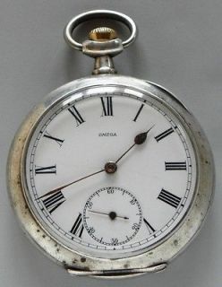 RARE Antique silver OMEGA pocket watch, 1910`s GRAND PRIX PARIS 1910`s