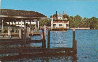 Chrome Postcard The Mary C Carlin Paddle Wheel Boat