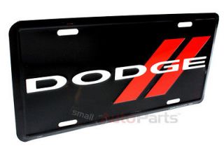NEW*** Dodge License Plate Tag Aluminum Stamped Black and Red Logo