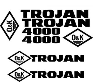 New Trojan Wheel Loader 4000 Decal Set with O & K Decals