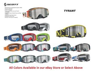 Scott Tyrant Goggles USA MADE Tear off Anti Fog Lens PWC Waverunner