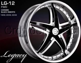 Legacy Car Truck Wheel Rim LG 12 Chrome 22 inch 5 Lug